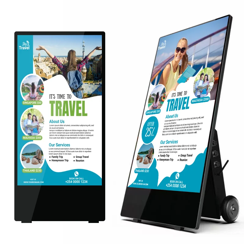 Factory Price 43inch Outdoor Waterproof Android Battery Powered Digital Signage LCD Poster Screen Display