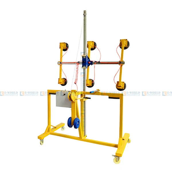 6 Suckers CE Certificate Manually Glass Lifting Vacuum Lifter Trolley With 400kg Loading Capacity