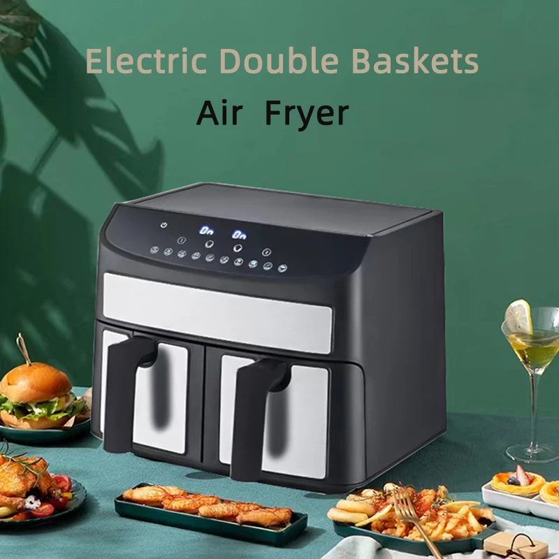 Hot Sale 4L To 8L With Smart Rap 2-basket Smart Touch Screen Deep Fry Oven Fry Cooker Double Baskets Air Fryer