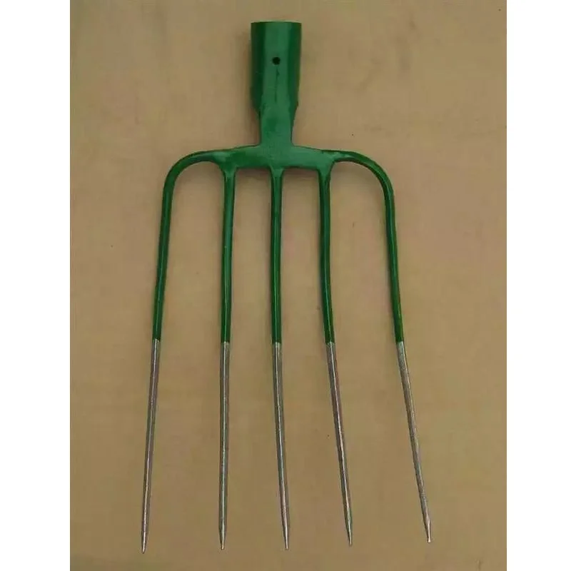 carbon steel garden fork hoes with wooden handle 3 prong