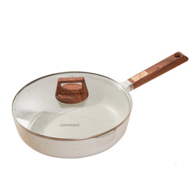 20cm 24cm 28cm Deep fry pan with marble coating induction bottom