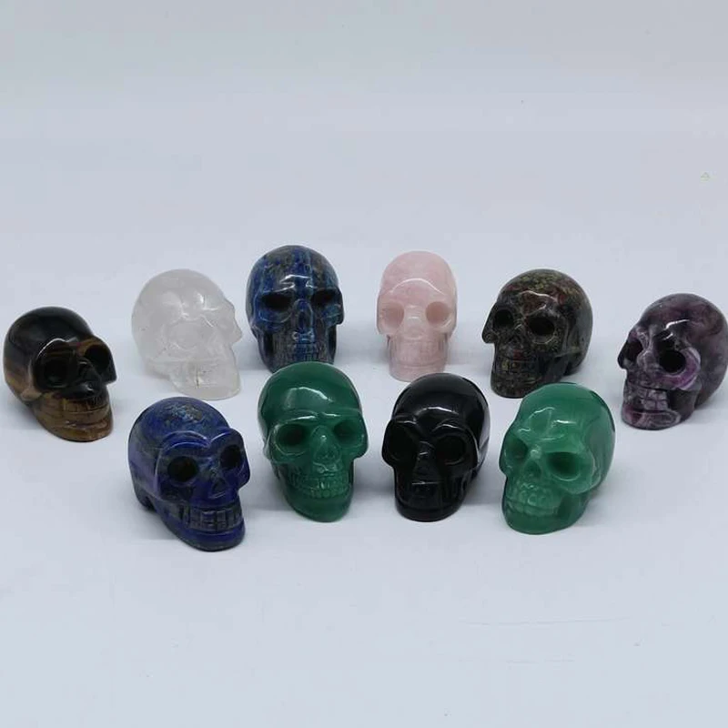 
Amazon Sale Fluorite Crystal Skull Crystal Skulls Horn Gem Rose Quartz Skull From China 