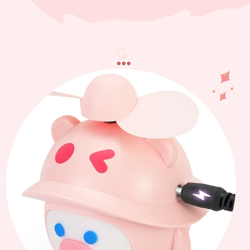Mini handheld USB charging fan new design USB charging portable cartoon kawaii Cute animal Mini fan