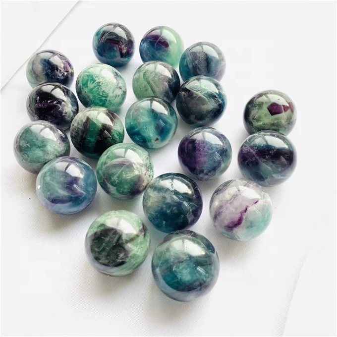Semi-precious rainbow fluorite crystal ball sphere colorful fluorite Stone Quartz Crystal Ball Sphere