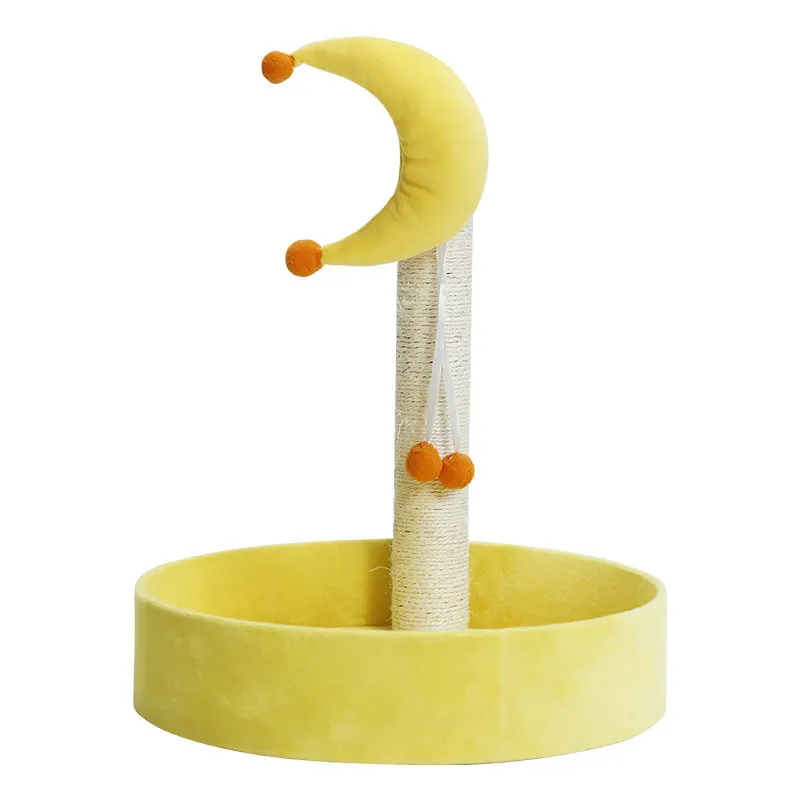 New design Moon Shape Small Cat Tree Natural Sisal Grinding Claws Cat toy Interactive Pet toy