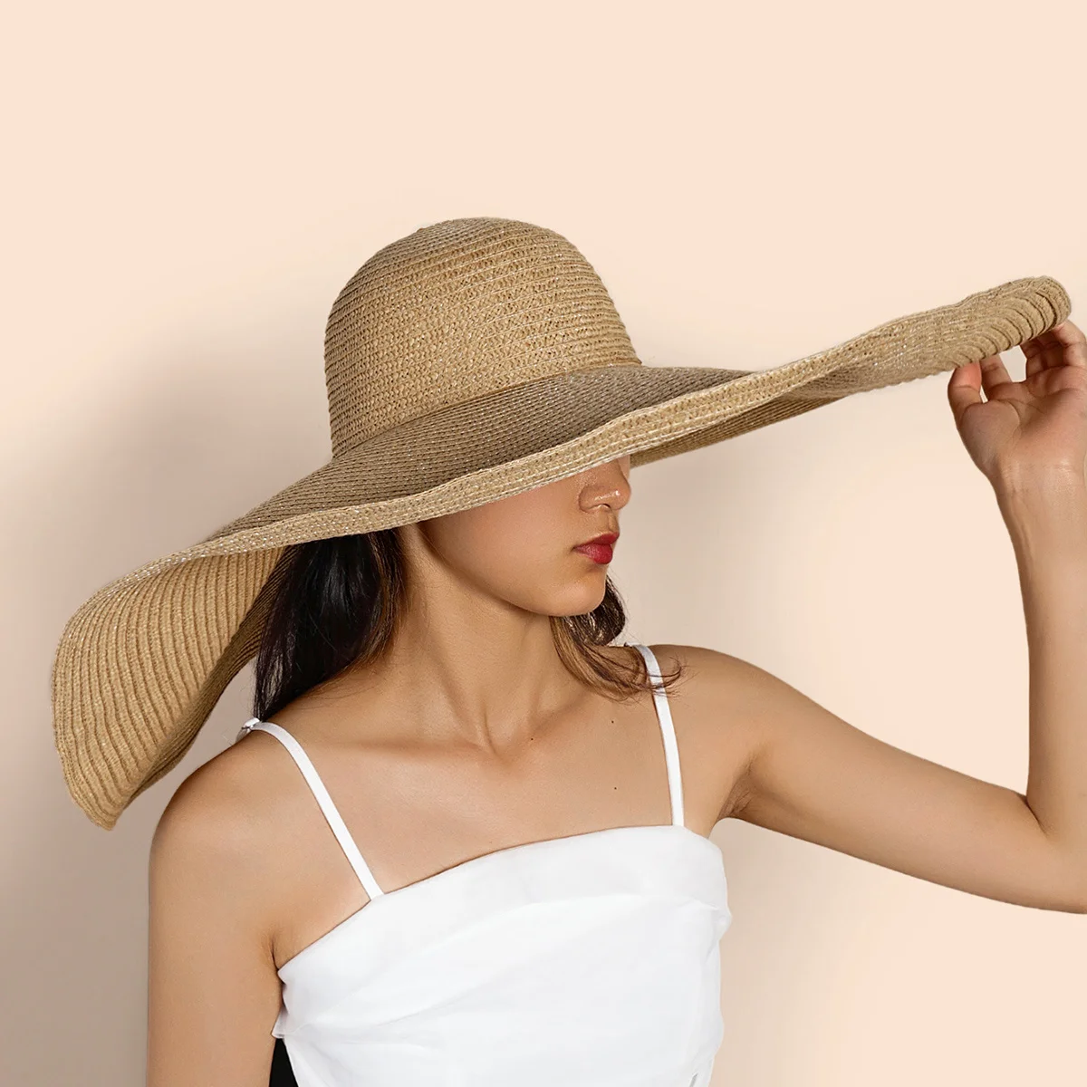 Factory Direct Summer Floppy Beach Sun Protection Straw Hat Women Broad Brim Beach Hat