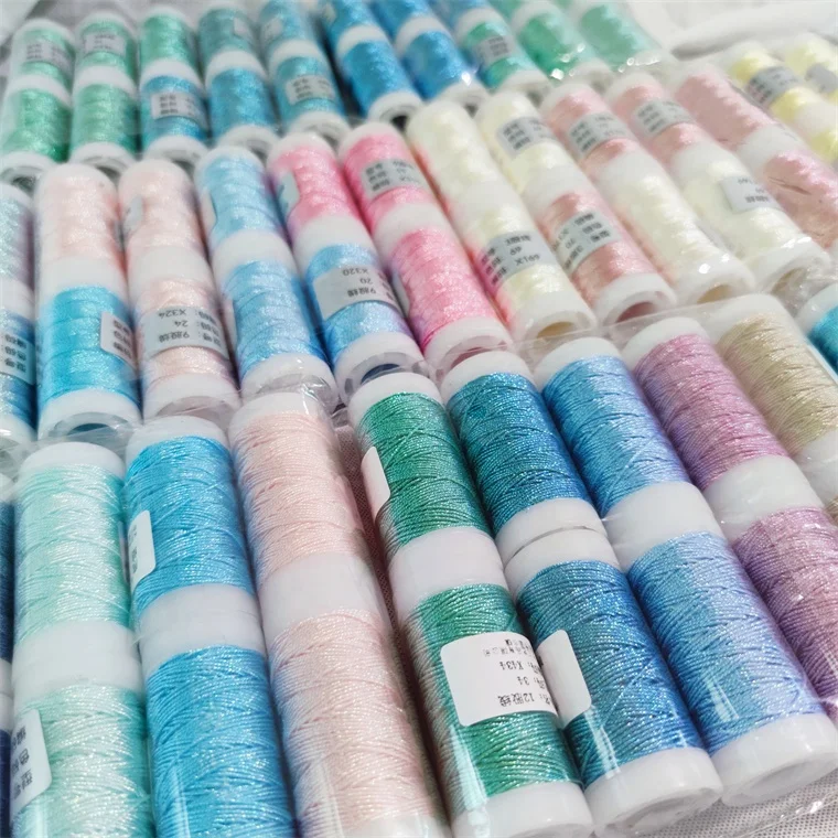 Beautiful Shinny Color  Metallic Twisted Embroidery Thread for DIY Cross Stitch 3 6 9 12 15 Strands