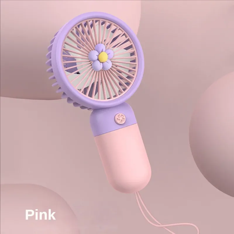2023 New Animal Flower Mini Girl Hold USB Rechargeable Portable Fans Air Cooler Summer Handheld Mini Fan