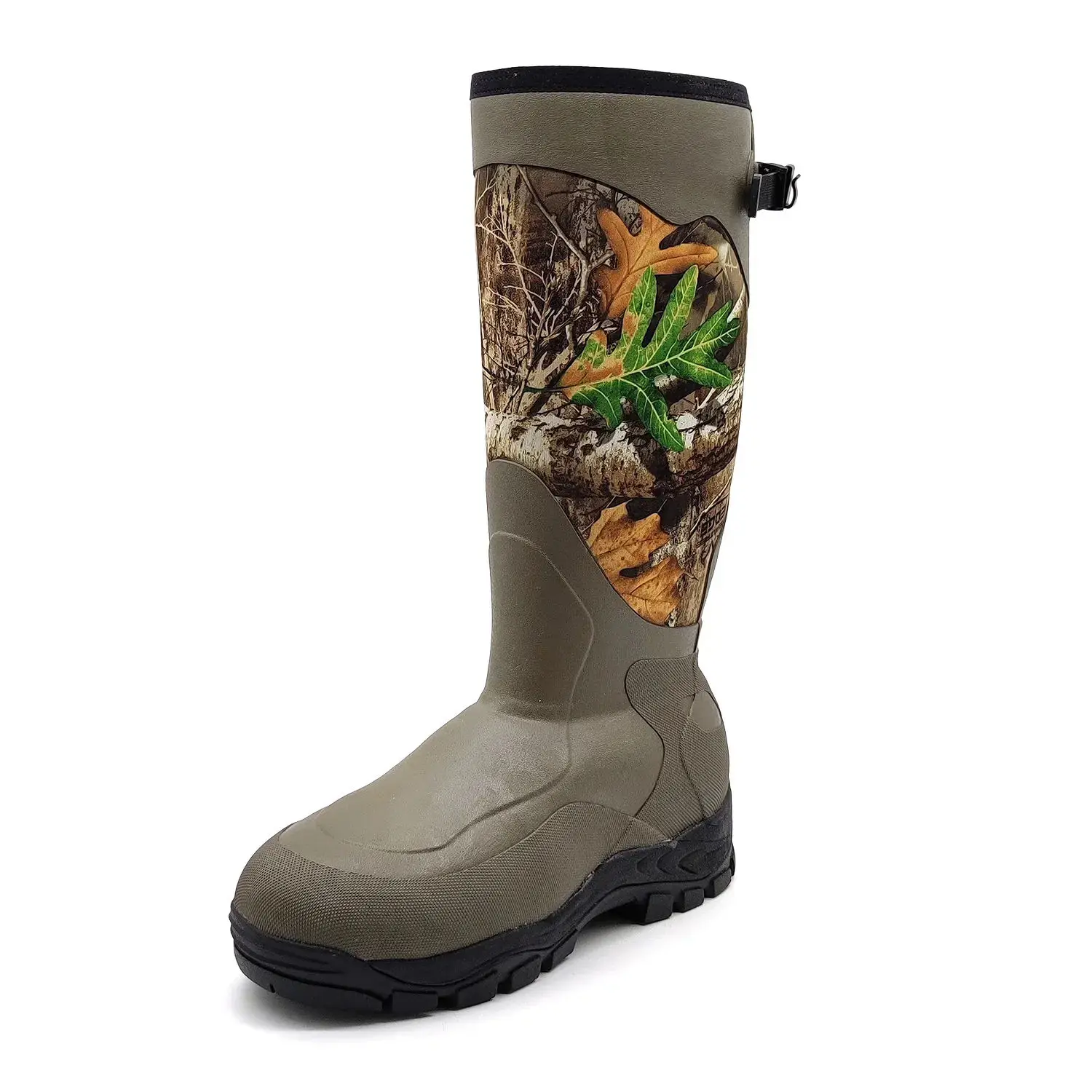 Rubber Hunting Boots Waterproof Insulated Camo Warm Rubber Boots with 7mm Neoprene Durable Outdoor Hunting Calf Boots