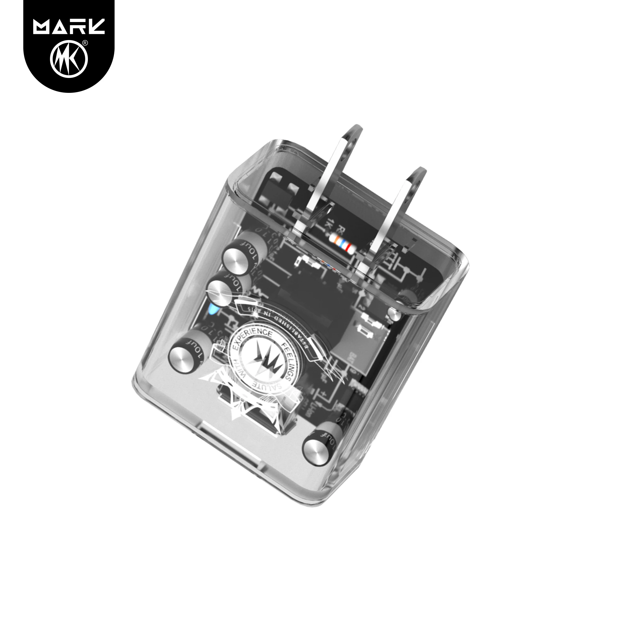 Unique transparent shell QC3.0 15w charger adapter wall chargers with ABS and PC fire proof Material phone 3A fast charging