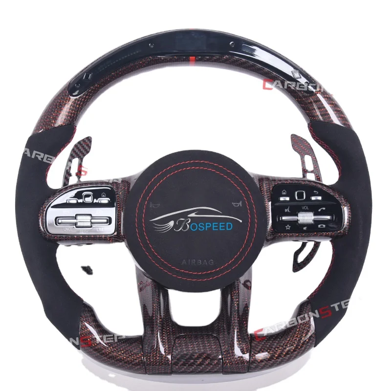 Full Set Carbon Fiber Steering Wheel With LED Display For Mercedes Benz A45 W204 W205 CLE GLC