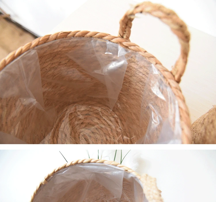 hot selling flower pot Indoor Outdoor storage Natural Multi Flower Plants Pots Straw Woven Seagrass Belly floriculture Basket