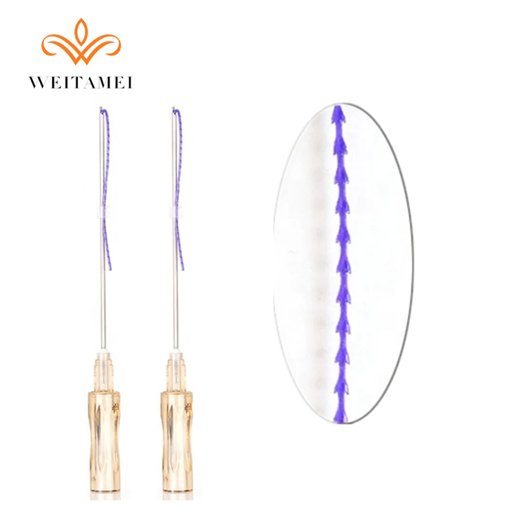Beauty Lift Pdo Cog  18g 100mm Safe Face Lifting Thread Absorbable Fish Bone Press With W Cannula