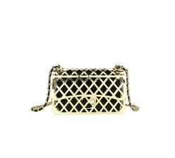 2023 European and American fashion metal cage female hand bag small hollow box bag fashion chain female shoulder crossbody bag