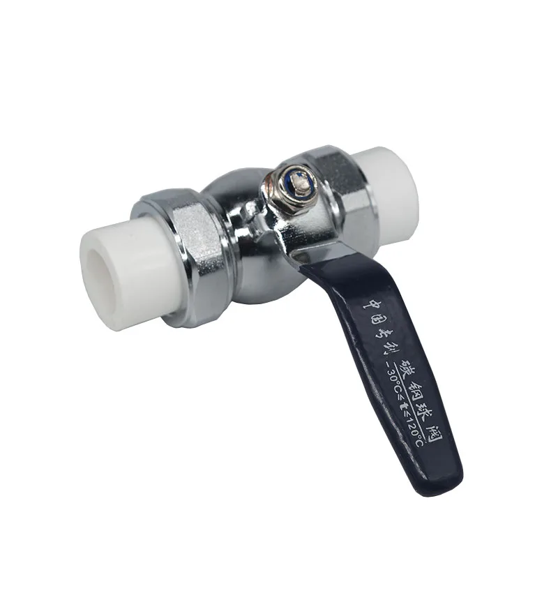 Двойной шаровой кран из углеродистой стали соединение PPR температура от-30 до 120