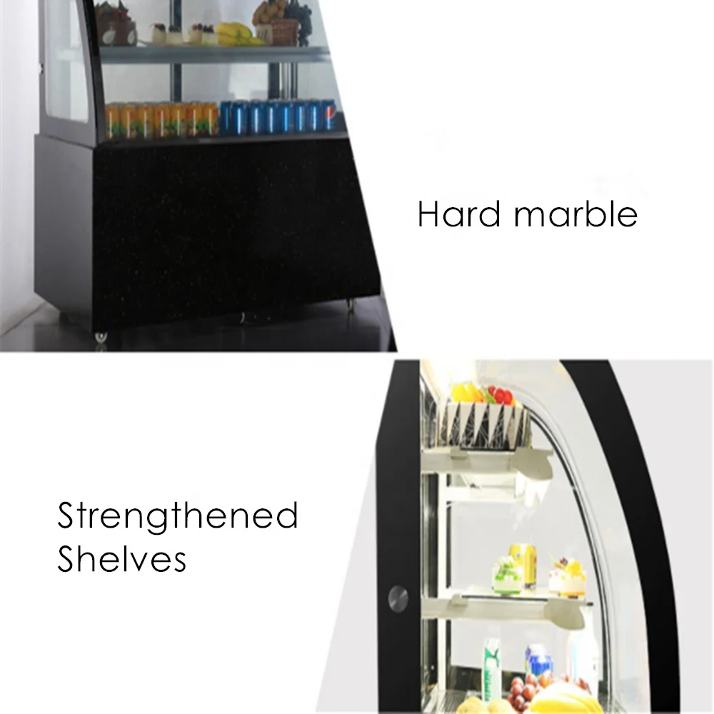 Bakery Cake Refrigerated Showcase Cake Cooler Fridge Round Front and Back Door without Wheel refrigerated showcase for cakes