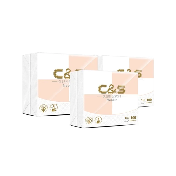 1 Ply 100 Pieces One Pack 100% Virgin Wood Pulp Sanitary Paper Napkin Tissue