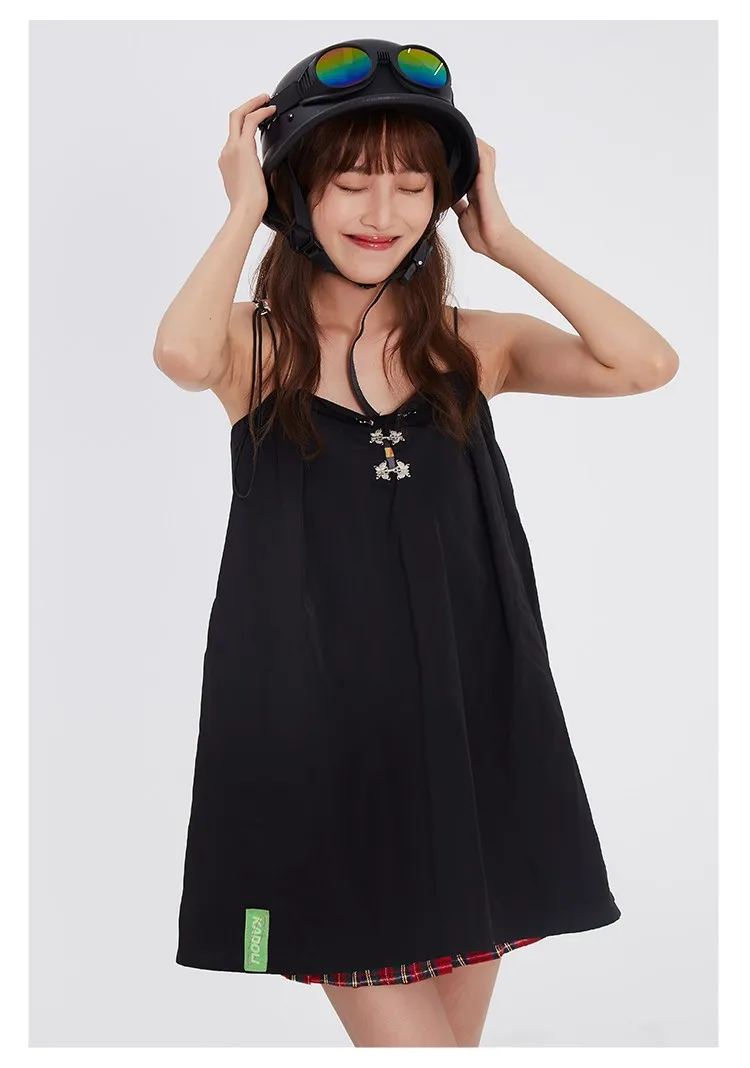 Summer Best-Selling Minimalist Style Cute And Sweet Black Halter Puffy Short Dress