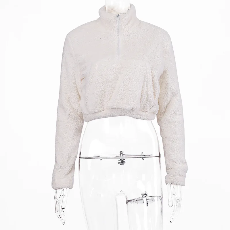  LAITE H2047 зима горячая распродажа на заказ пустая молния укороченный топ crewneck свитшоты Женские