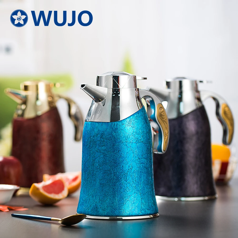 Gold Plated Custom Luxury Design Thermal Insulation Arabic Thermos Tea Coffee Pot with Glass Refill