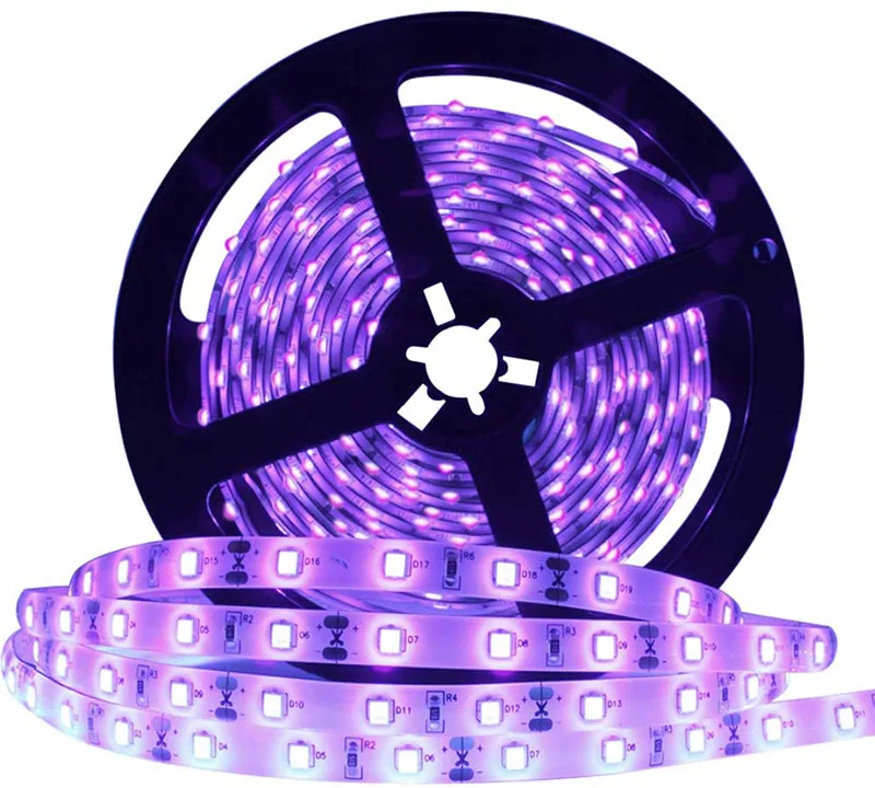Manufacturer Supply 60led/m Black Led Light 395nm 400nm Uv Led Strip Light Ip65 Waterproof Party Light