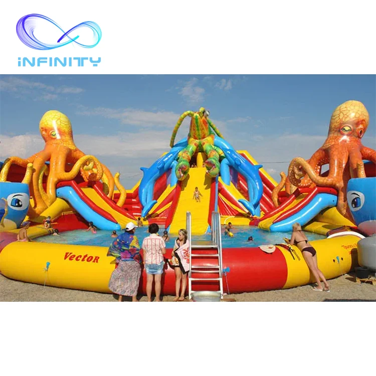 Hot selling Amusement inflatable park summer swimming pool water park outdoor inflatable water park for adults