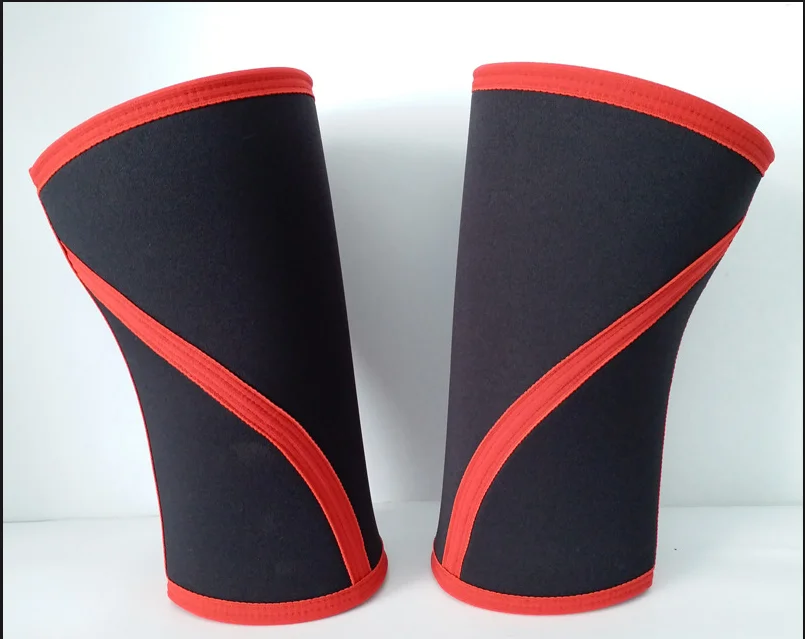 Фабричный неопреновый бандаж на колено с логотипом под заказ для тяжелой атлетики, тренажерного зала, бандаж 7 мм для мужчин и женщин