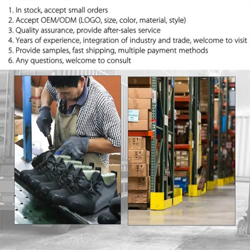 Factory Custom Brand Non-slip Light Weight Steel Toe Labor Protection Workmans Safety Shoes