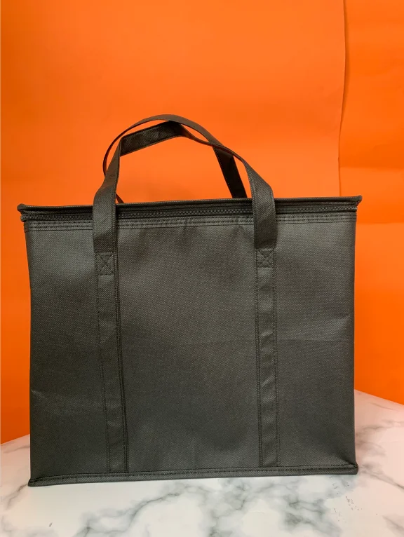 Insulated Reusable Grocery Bag with Zippered Top, XL Large, Frozen Foods Cold, Cooler Shopping