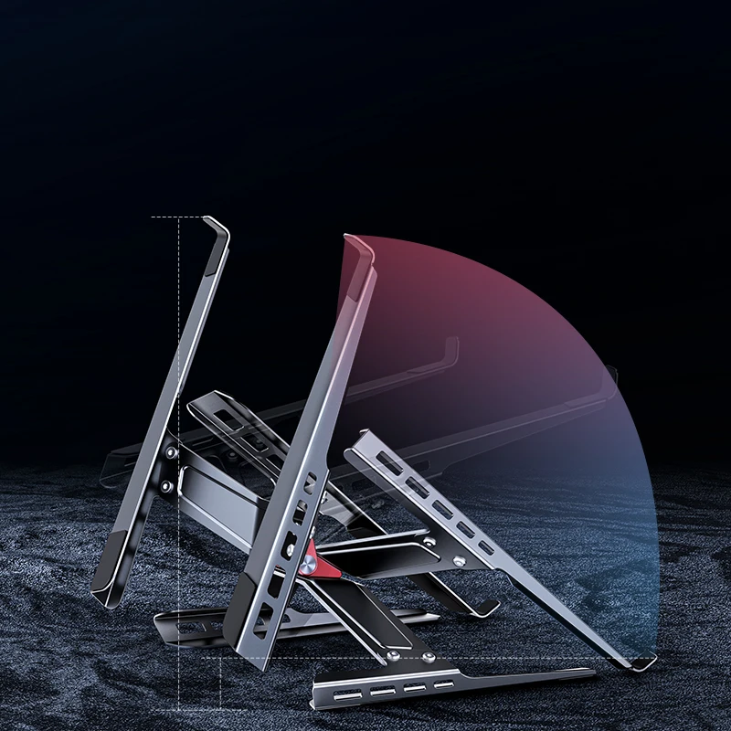 Boneruy Laptop Stand Metal Cooling Hole Notebook Stand Anti- Slip Height Adjustable Laptop Stand