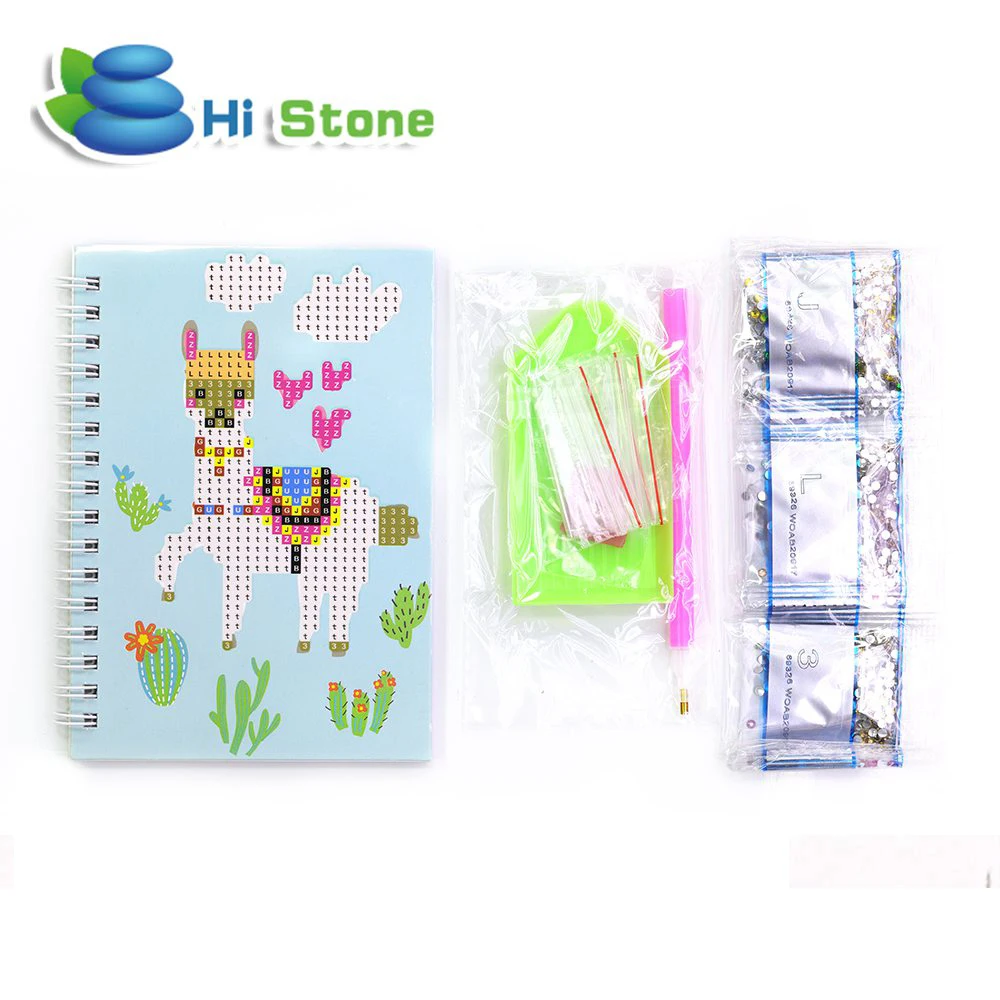 
2021 new arrivals custom personalized 3D cartoon kawaii unicorn a7 spiral notebook diamond painting 
