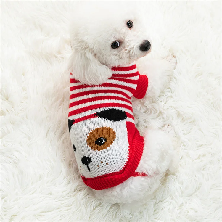 Winter Dog knitting Sweaters Clothes Warm Pet Cat Knitted Coats Apparel with Skull Pattern