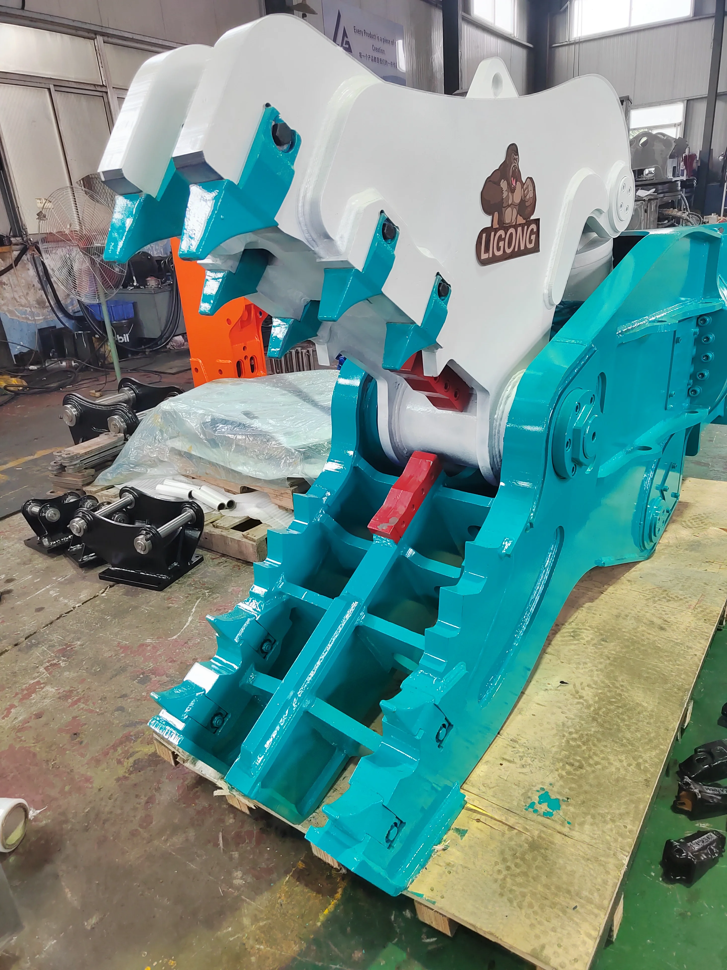 EX400 excavator matched changeable jaw hydraulic pulverizer,mechanical pulverizer,crushing concrete tools