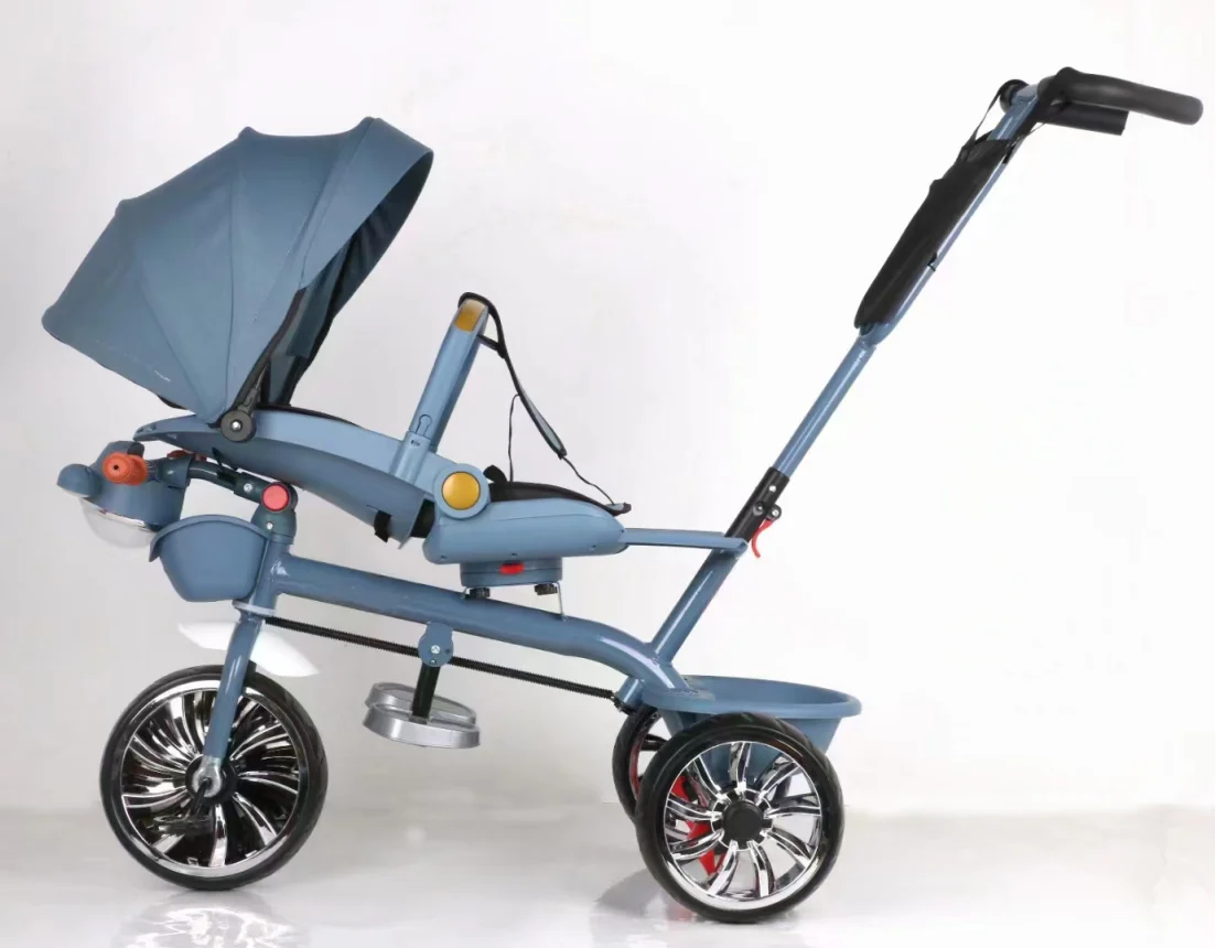 China Factory Children Ride On Tricycle Rotary Seat Push Pedal Trike For Kids With 3 Wheels Air Tyre