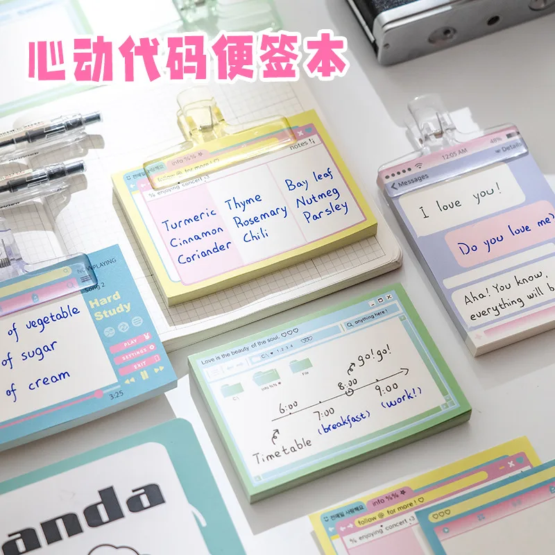 Wholesale 80pcs/Sheet Multi Color Sticky Notes Easy To Post Self-stick Note Pad School Supplies Mini Memo Pads In Stock