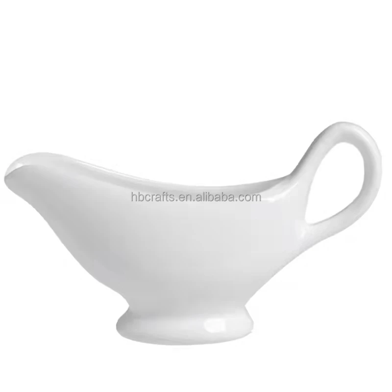 Large 17 Oz Gravy Boat With Handle  White