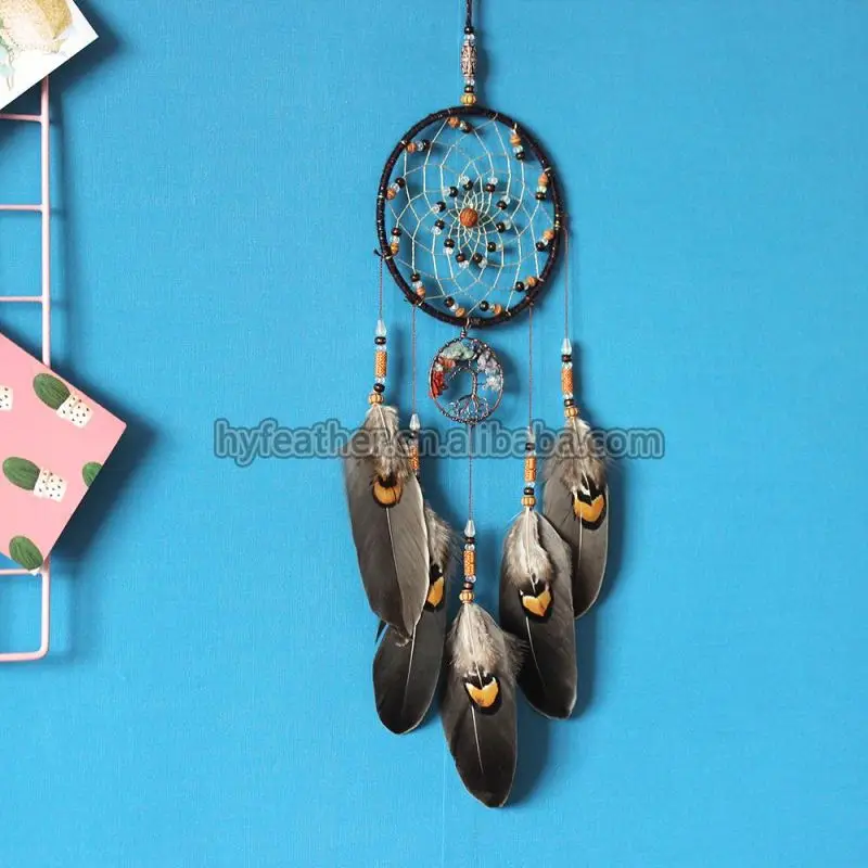 
Wholesale Dream Catcher Feather Decoration-Handmade Traditional Wind Chimes Hanging Dreamcatcher 