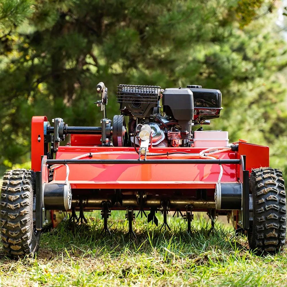 Gras Cutting Machine 420cc Rubber Crawler Robot Gasoline Weed Brush Self Propelled Garden Remote Control Lawn Mower For Sale
