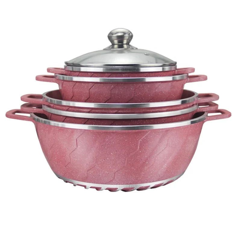 
Фабрика Экологичные 10 шт. алюминиевый набор посуды, кастрюля для готовки, кастрюля для сковорода с антипригарным покрытием 