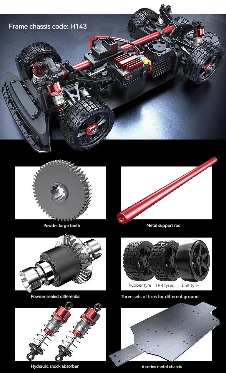 2023 HOSHI Hyper Go MJX 14301 RC Car 1/14 Drift Racing Car All-metal Chassis Remote Control Brushless Motor 55KM/H RC Car Toy