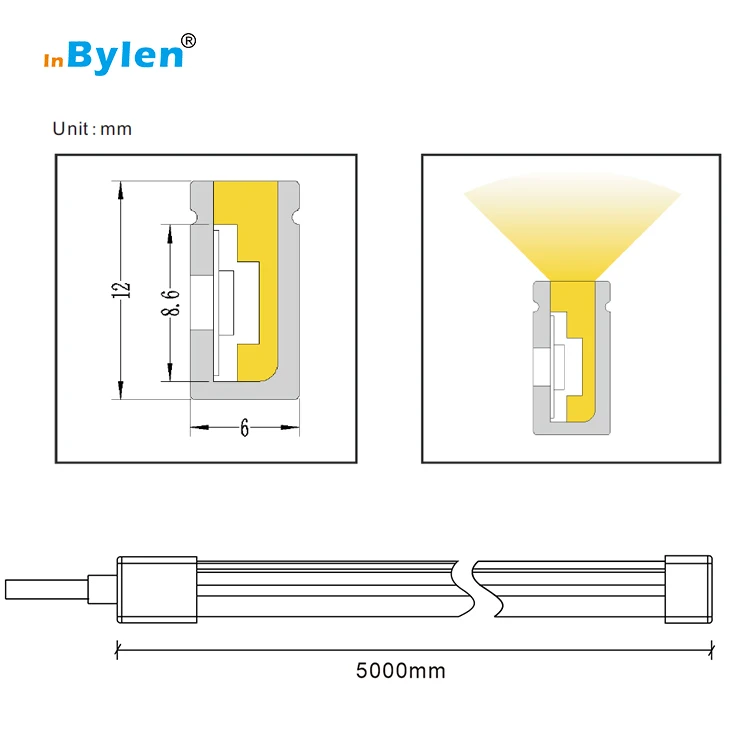 Waterproof 12V 24V Great Price Rope Flexible 6x12 IP67 LED neon Flex