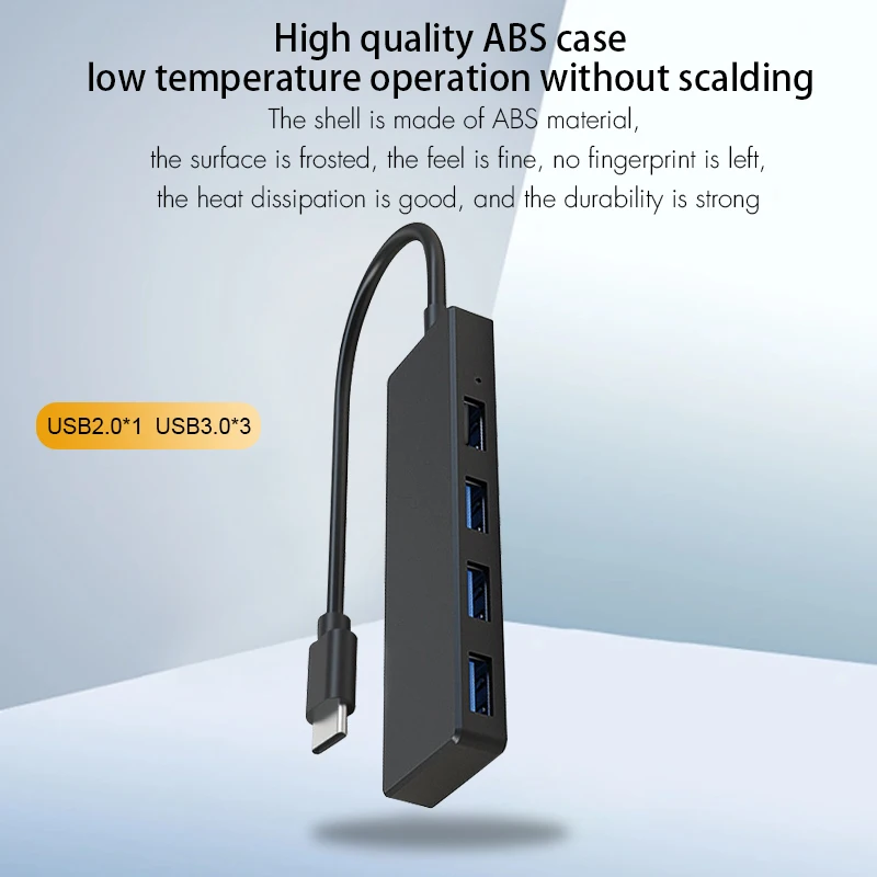factory wholesale ABS 4 in 1 USB-C Type-C dock station Adapter for MacBook high Speed Data 4-port usb 3.0/2.0 type c hub