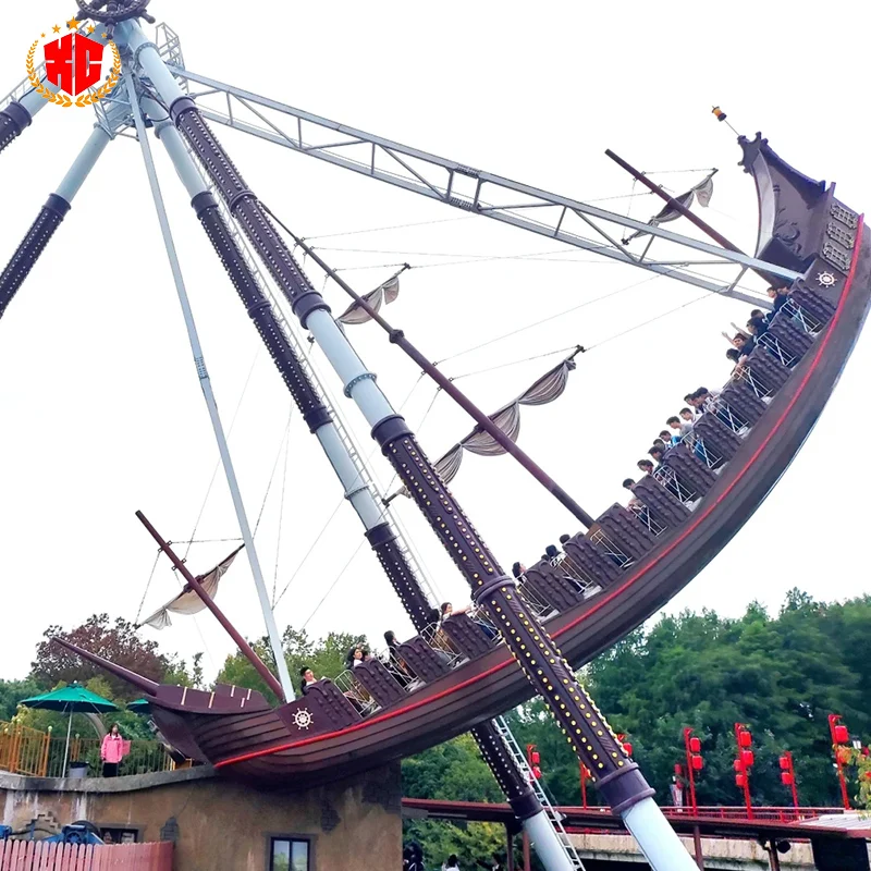 Free 3D Design Customized Amusement Park Kids Rides Viking Ship Swing Boat Big 24 Seats Pirate Ship For Sale
