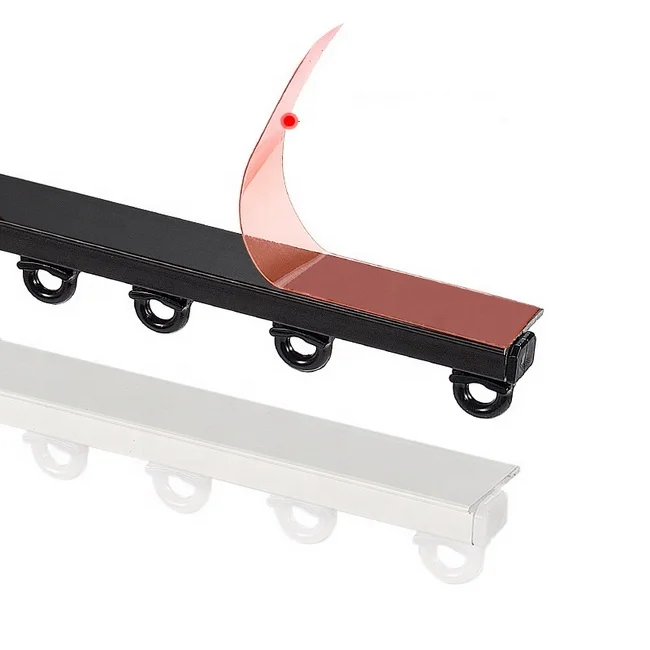 Double single Rail Custom Punch-free hospital Hotel window aluminium Sliding Curtain wall Track