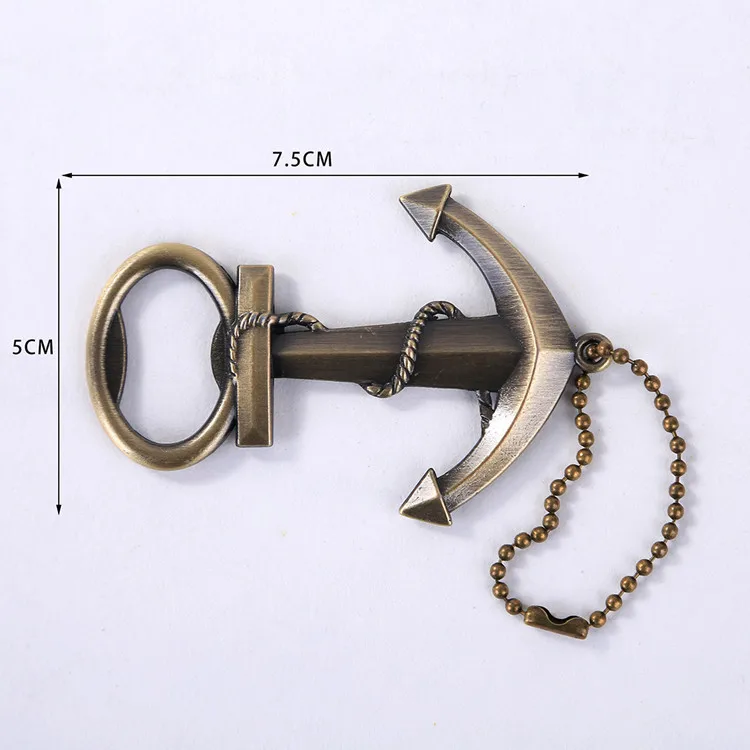 Anchor Shaped Keychain Beer Bottle Opener Retnewkey Chain Bottle Opener for Creative Gift Gold Tiger Beer Beer Box Fast Delivery