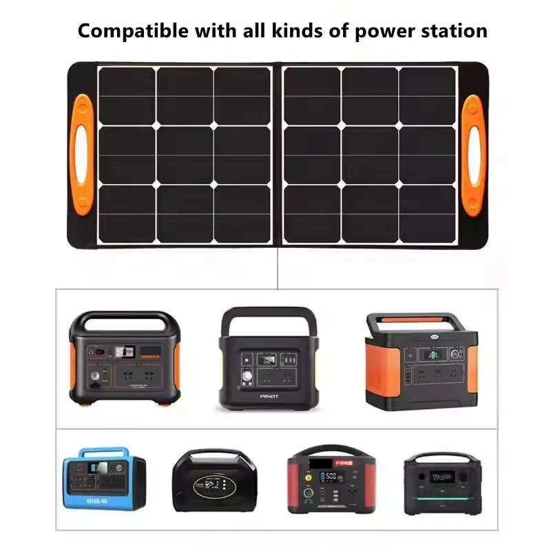 100W Foldable Solar Panel Solar Battery Charger,Suitable For 300W 500W 600W 1000W Portable Power Station