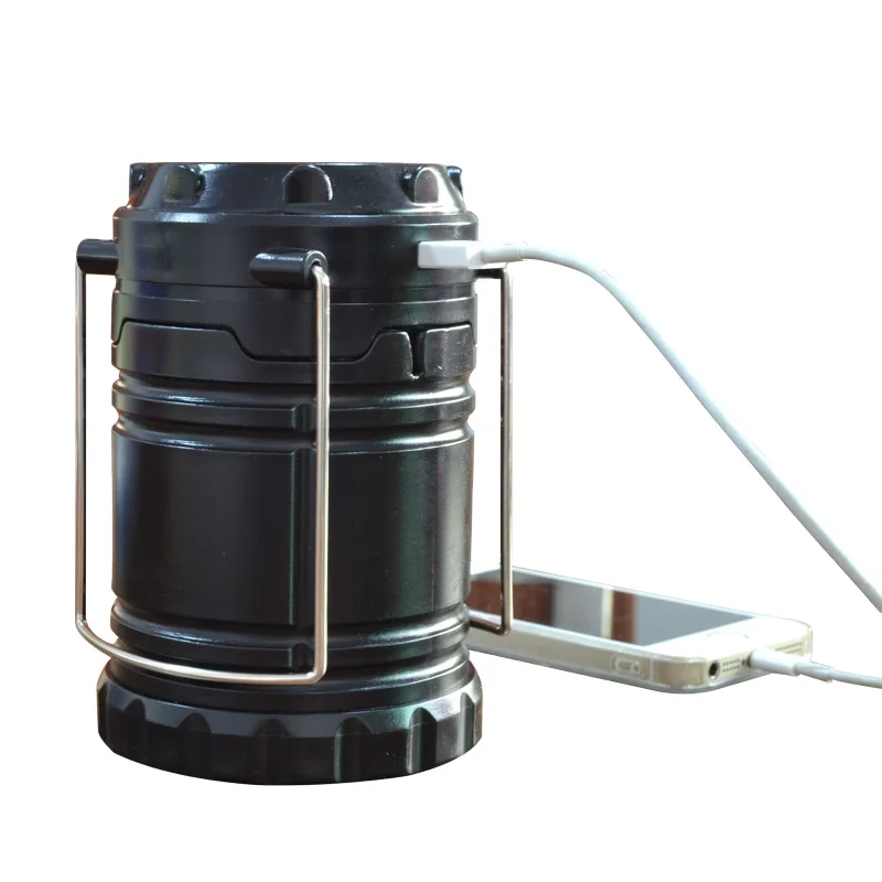 Solar Rechargeable Power LED Super Bright Portable Type-C Charging Collapsible built-in power bank Camping Lights Lamp Lantern