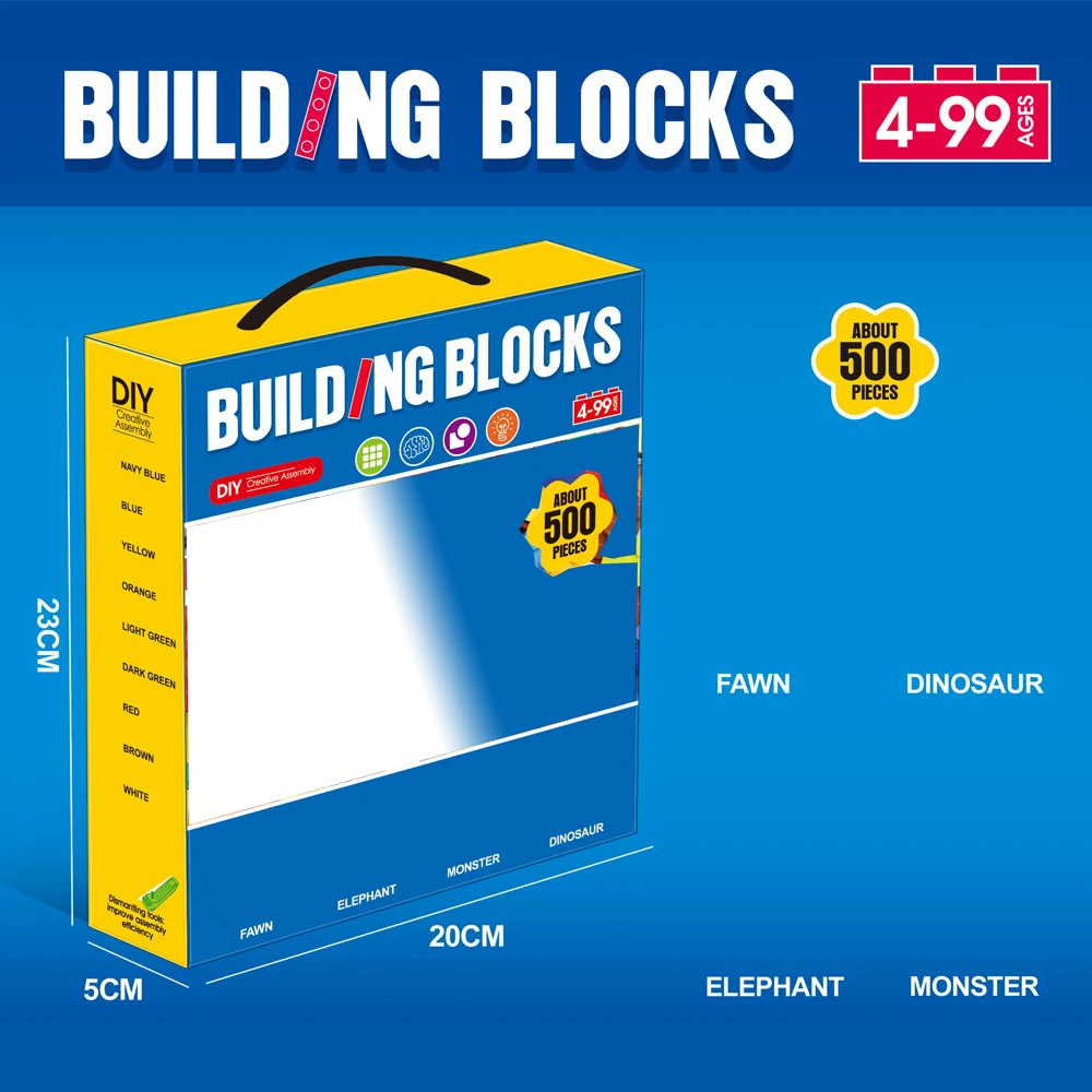 Wholesale 500/1000pcs Blocks Bricks Kids Kit DIY Education Compatible with Small Particles Building Block Sets Toys ABS Plastic