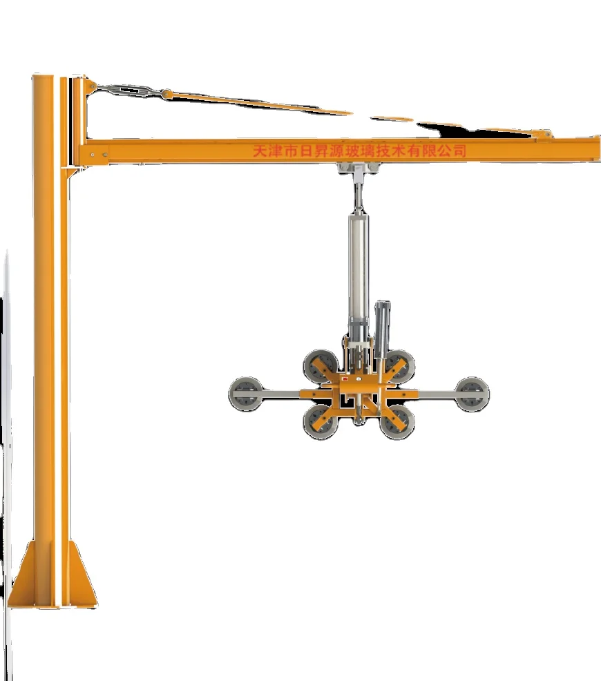 4 or 6 Cups Pneumatic Glass Lifter Sucker with Tilt and Rotate Function, for Big Glass Lifting and Processing