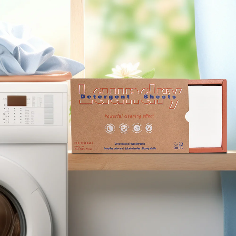 Washing Powder Detergent Natural Laundry Detergent Sheets Eco-friendly Biodegradable Laundry Detergent Strips